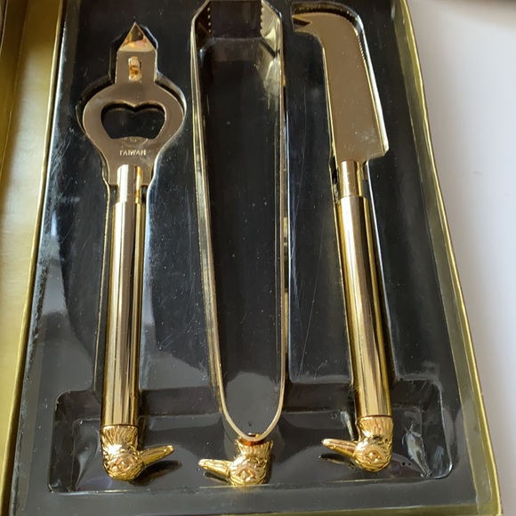 Vintage 3 piece bar tool set 22K gold plated - Picture 3 of 12